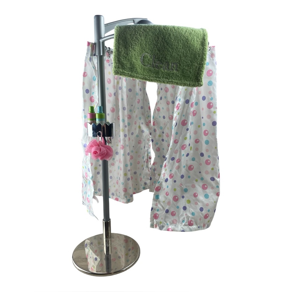 American Girl Fresh and Clean Shower Set - Retired - Curtain, Loofa, Towel, Gel